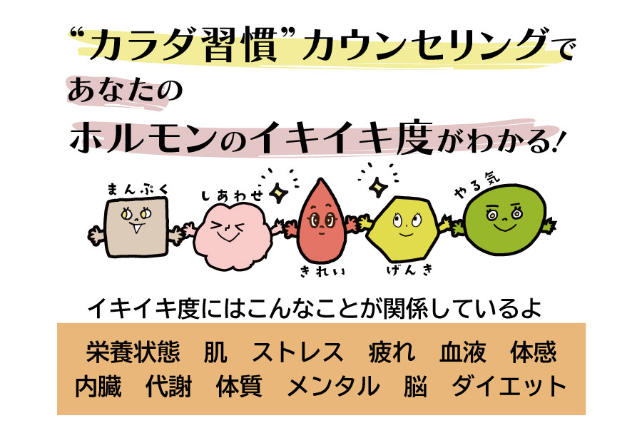 "カラダ習慣"カウンセリングであなたのホルモンのイキイキ度がわかる！